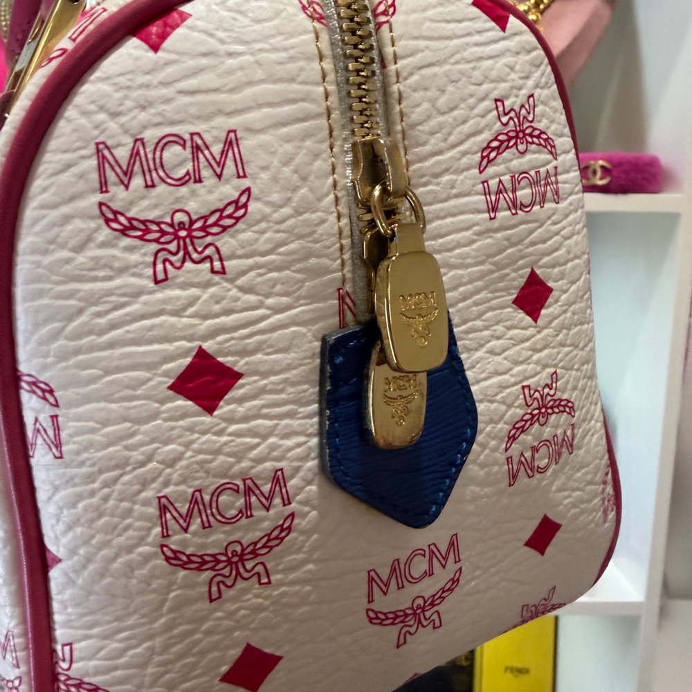 MCM Multicolor Satchel with Pink Accents - Picture 4 of 6